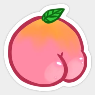 Funny Peach Butt Fruit Sticker